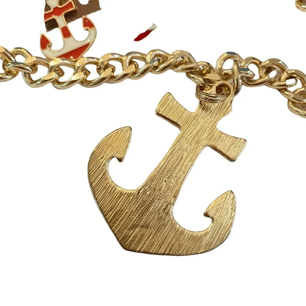 ANCHOR EARRINGS PENDANT & NECKLACE Nautical Set MATCHING Set Coastal Grandma